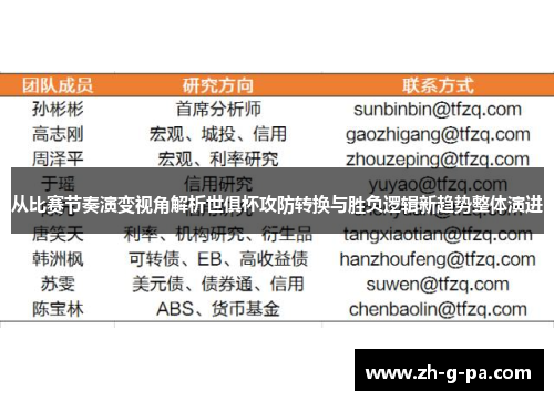 从比赛节奏演变视角解析世俱杯攻防转换与胜负逻辑新趋势整体演进